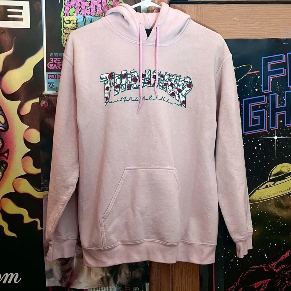 Thrasher pink rose hoodie, small, purchased 2016 or 2017
